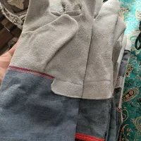 دستکش چرمی پشت برزنتی