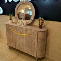 آینه و کنسول مدل بغل گرد طرح خطی وکیوم شرکتی آیینه|بوفه، ویترین، کنسول|مشهد, خواجه ربیع|دیوار