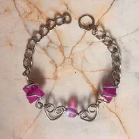 دستبند قلب و کریستال