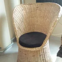 مبل تک نفره حصیری انتیک