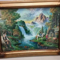 تابلو دیواری و گلدان پایه بلند