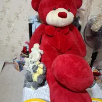 عروسک یک متری بزرگ و کوچک قرمز کاملا سالم