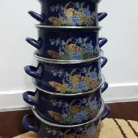 سرویس قابلمه ۱۰تکه لعابی ترکیه ای و کتری و قوری