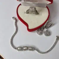 نیم ست امرالدکات انگشتر نقره