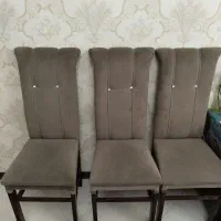 صندلی غذاخوری 6نفره پارچه مخمل ایتالیایی وچوپ راش