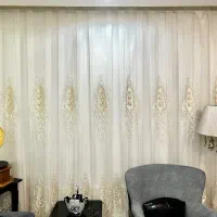 پرده حریر مروارید دار|پرده، رانر، رومیزی|مشهد, فرهنگیان (شهرک غرب)|دیوار