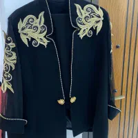 کت و دامن مشکی کرپ سایز ۵۴