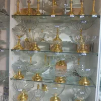 لاله جاشمعی پایه طلایی جفتی ، کادویی ، جهیزیه|ظروف سرو و پذیرایی|مشهد, بهارستان|دیوار