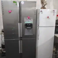 دوعدد یخچال ساید بای ساید چهار در نو یک ماه کار