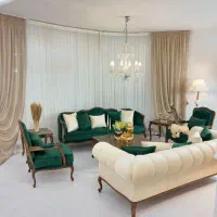 مبلمان فرانسوی ابزاری مبل نیم گرد کد۱۰۷راش