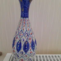 گلدان مسی الماس تراش و گلدان و بشقاب میناکاری|صنایع دستی و سایر لوازم تزئینی|اصفهان, سیچان|دیوار