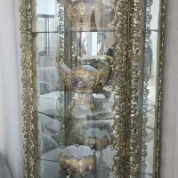 ساعت بوفه و آینه شمعدان برنز