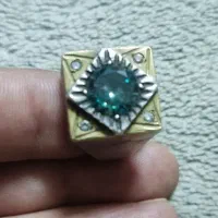 انگشتر نقره دستساز موزینایت سبز زیبا