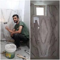 کاشی کار کاشیکاری بین کابینت کف وبدنه