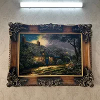 تابلوفرش دستبافت طرح کلبه کار شده با ابریشم