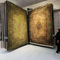فرش کلاریس ابریشمی باغ گل سبز درخت زندگی هلنا|فرش|کاشان, شهید زجاجی|دیوار
