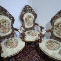 دو دست مبل ۹ نفره|مبلمان خانگی و میز عسلی|خسروشاه, |دیوار