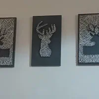 تابلو سه تکه میخ و نخ