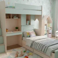 تخت دو طبقه با میز تحریر اقساط ۳الی۱۸ ماهه