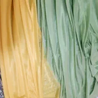 پرده ۲عدد  به رنگ سبزو زرد نو|حراج|فومن, |دیوار