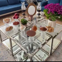 میز عسلی فلزی اینه ایی