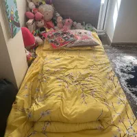 تخت خواب تک نفره  همراه با تشک