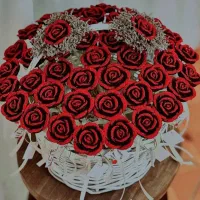 گل رز خام حنا یی|گل مصنوعی|کرج, عظیمیه|دیوار