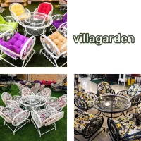 میزوصندلی باغی/صندلی فلزی دسته بیضی