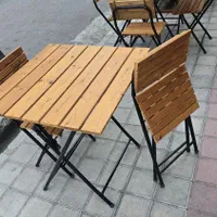 میز ناهارخوری فلز چوب تاشو|میز و صندلی غذاخوری|رشت, رودبارتان|دیوار