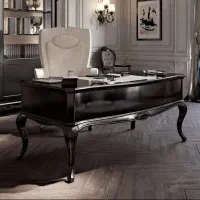 میزمدیریت مبلمان اداری مشکی کلاسیک کتابخونه