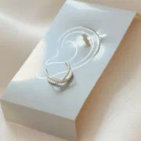 ایرکاف نقره نگینی مدل سفید جذاب|بدلیجات|رشت, پل تالشان|دیوار