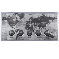 ساعت دیواری چوبی فلزی چند زمانه