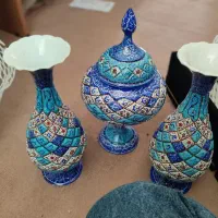 مینا کاری گلدان و شکلات خوری