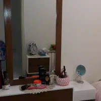 تخت 2 نفره چوبی +میز آرایش + آینه ریلی+ پاتختی|تخت و سرویس خواب|تهران, ستارخان|دیوار