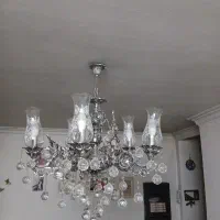 ۲ عدد لوستر برنجی ۵ شاخه کارکرده