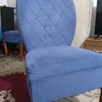 صندلی چوبی  تعداد ۴عدد با نیمکت