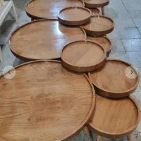 میزجلومبلی گرد،جلومبلی عسلی روکش چوب قیمت تولیدی