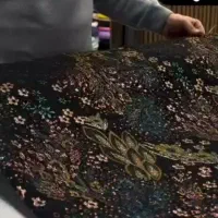 ۲ متر پارچه ژکارت طاووسی ترک برای کت یا مانتو