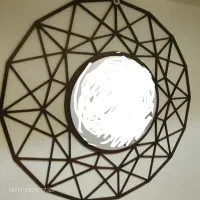 آینه دیواری چوبی هندسی