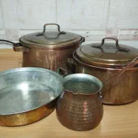 قابلمه ماهیتابه مسی ظرف مسی