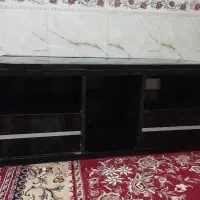 میز تلویزیون چوب و شیشه