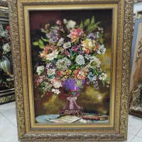 تابلو فرش چله ابریشم گلدان گل/شرایط نقد و اقساط