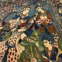 قالیچه دست بافت قدیمی تمام ابریشم