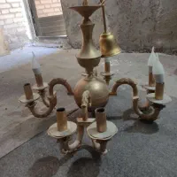 زرد طلایی لوستر و آینه خ