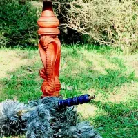 قلیان چوب سرخ با طرح مار کبرئ