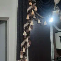 والان پرده قهوه ای شاین دار درحدنو|پرده، رانر، رومیزی|تهران, کیانشهر|دیوار