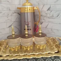 سرویس ۶تکه طلایی کریستال کاملا نو