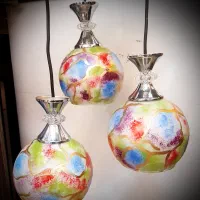 آکبند لوستر سه شعله مدرن حباب پتینه خطی|لوستر و چراغ آویز|تهران, فردوسی|دیوار