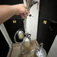 لوستر سه شعله مدرن|لوستر و چراغ آویز|فردیس, فردیس|دیوار