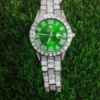 ساعت وفول نگین صفحه سبز